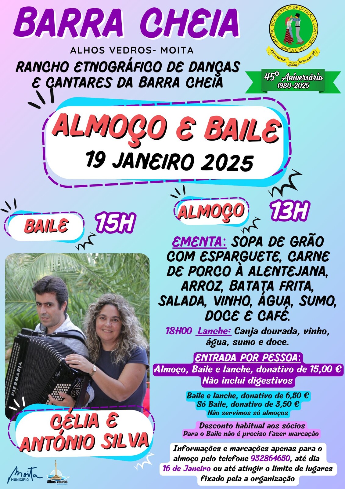 Almoço convívio e baile no Rancho Etnográfico de Danças e Cantares da Barra Cheia