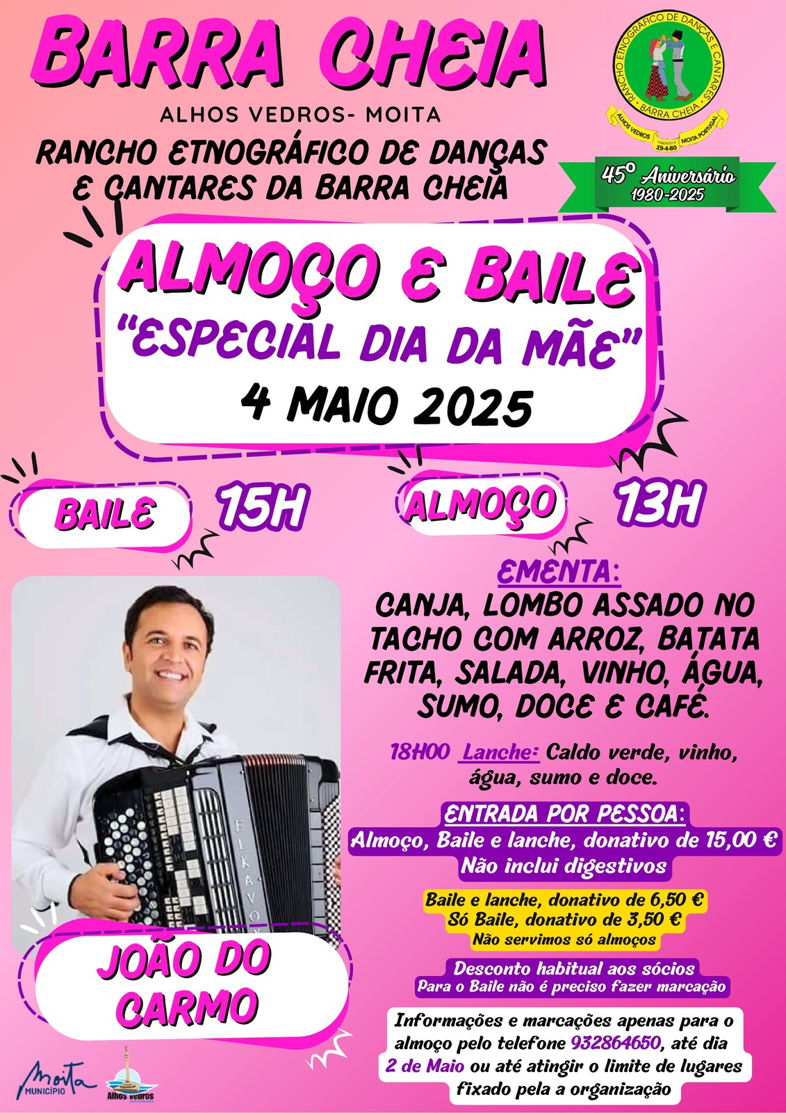 Almoço e Baile Especial Dia da Mãe