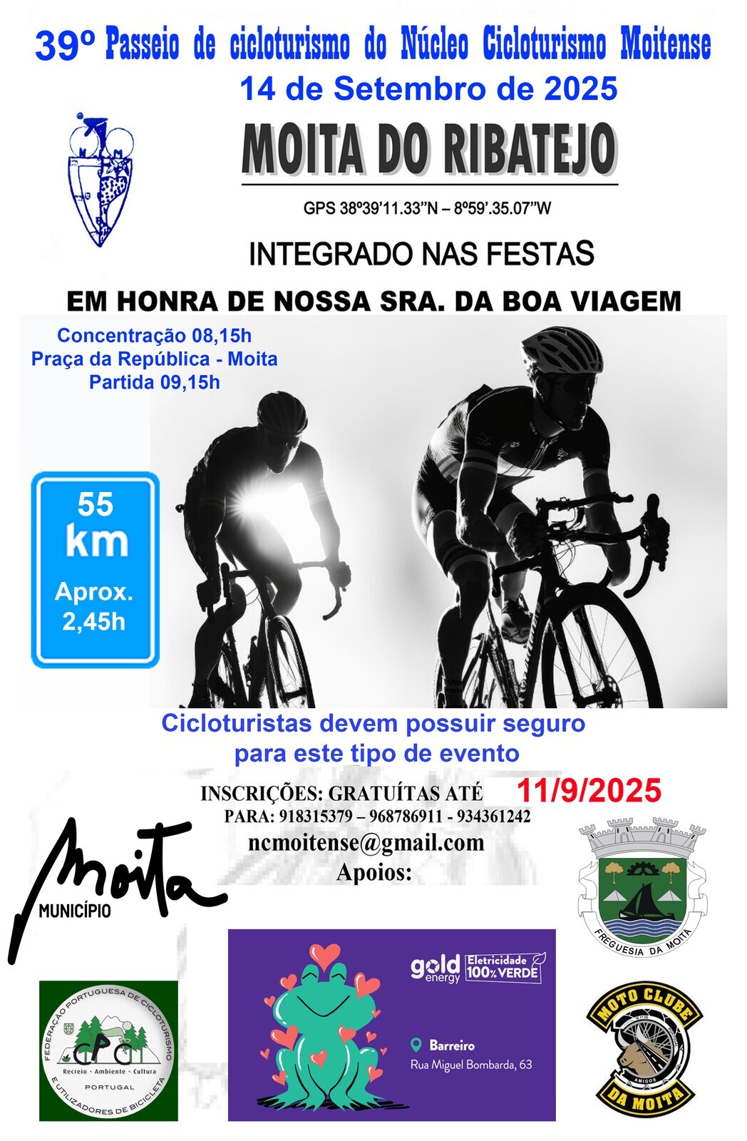 39º Passeio de Cicloturismo pelo Núcleo de Cicloturismo Moitense