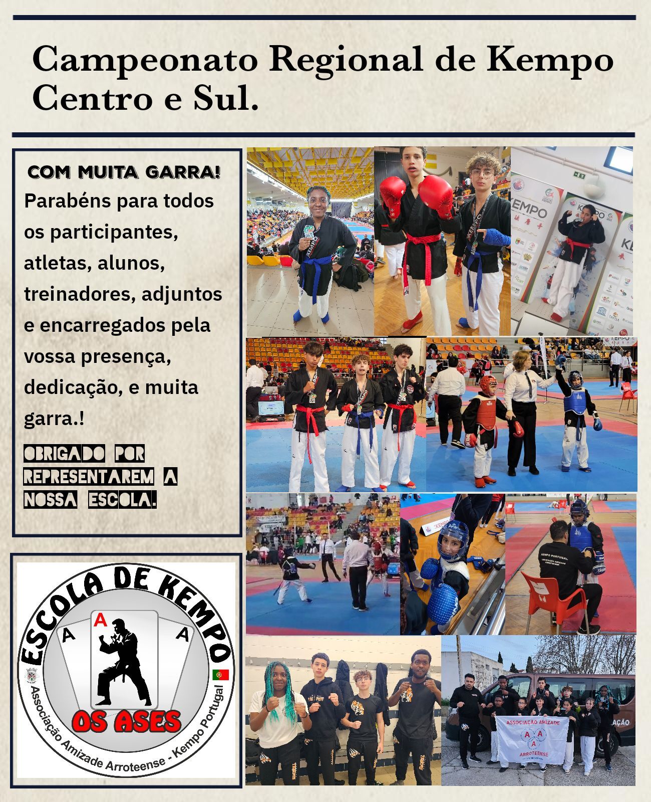 Associação Amizade Arroteense presente no Campeonato Regional de Kempo