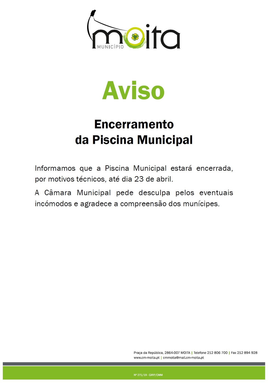 encerramento piscina 23 abril