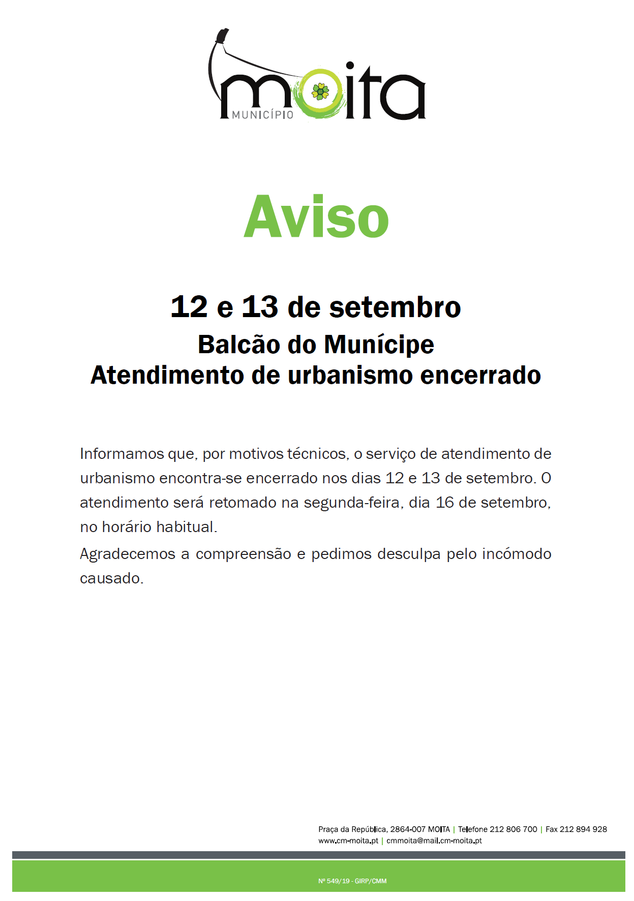 atendimento urbanismo encerrado