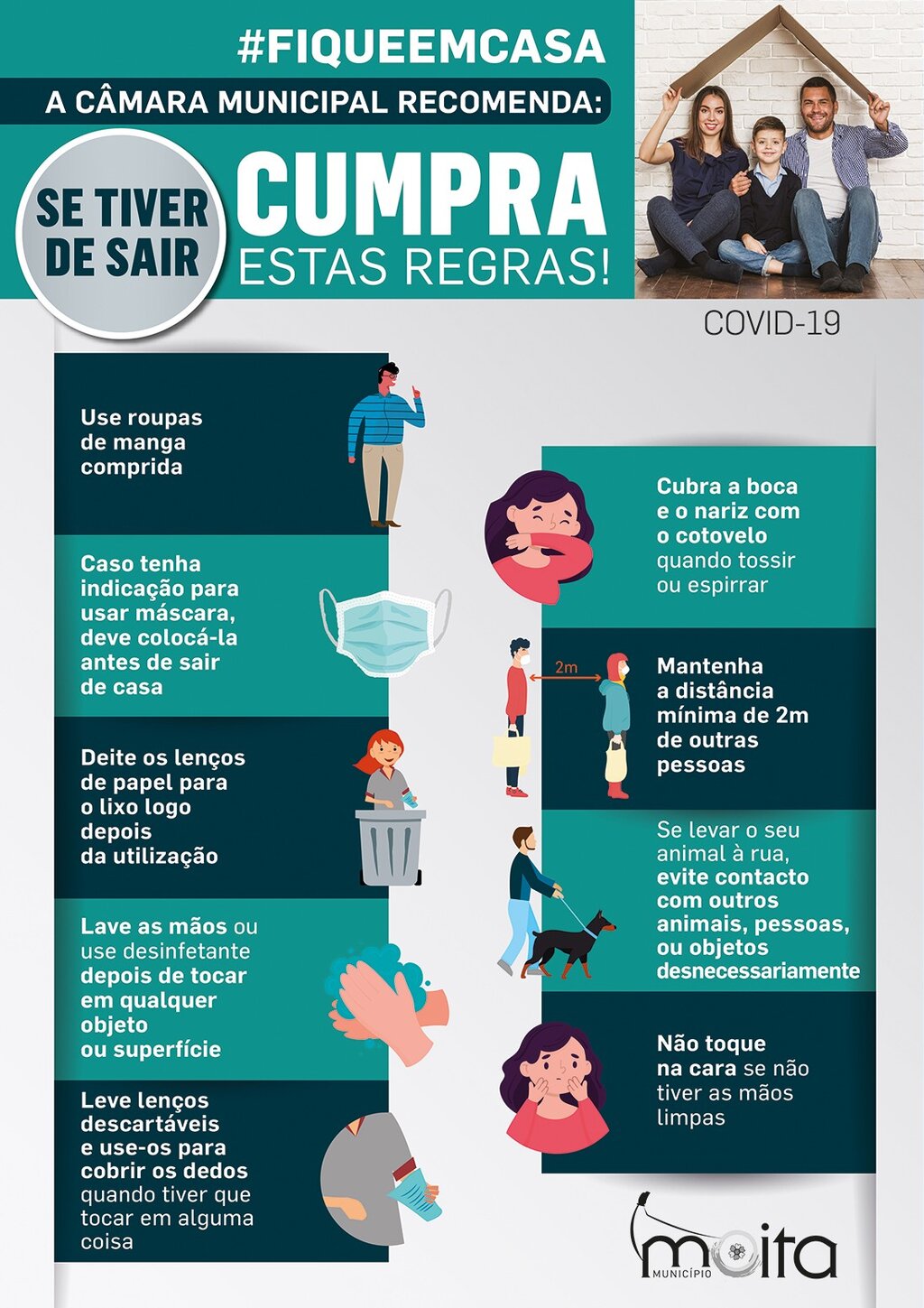 Cartaz 4 recomendações COVID-19