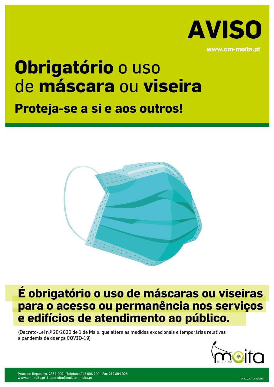 Aviso m&aacute;scaras