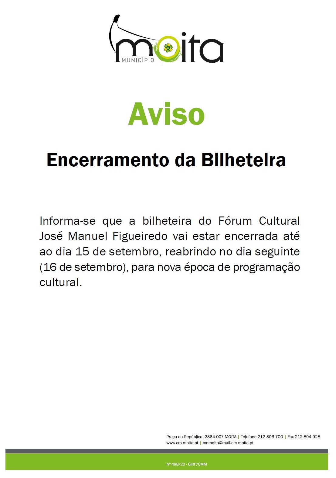 encerramento bilheteira ver&atilde;o