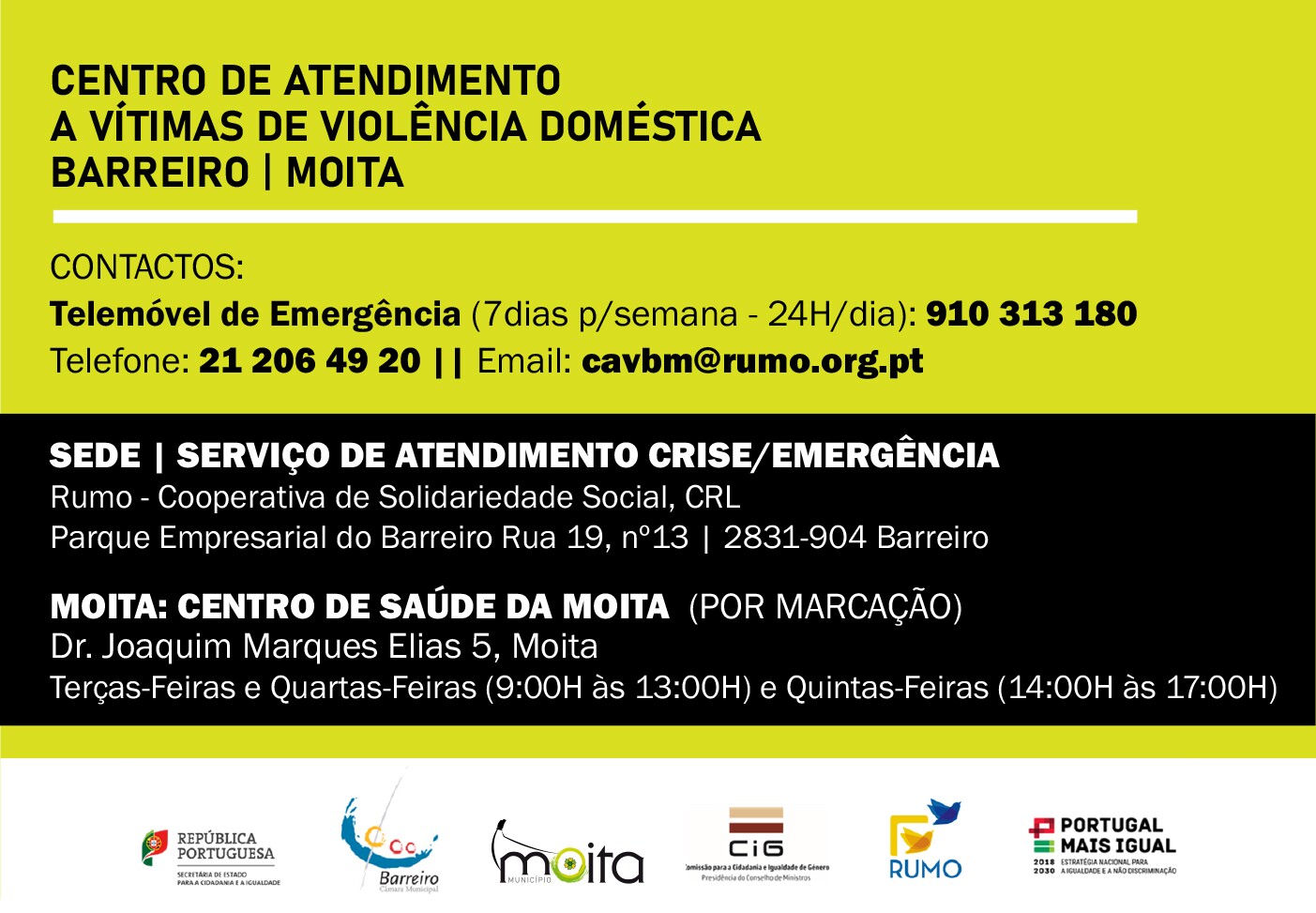 folheto viol&ecirc;ncia domestica verso