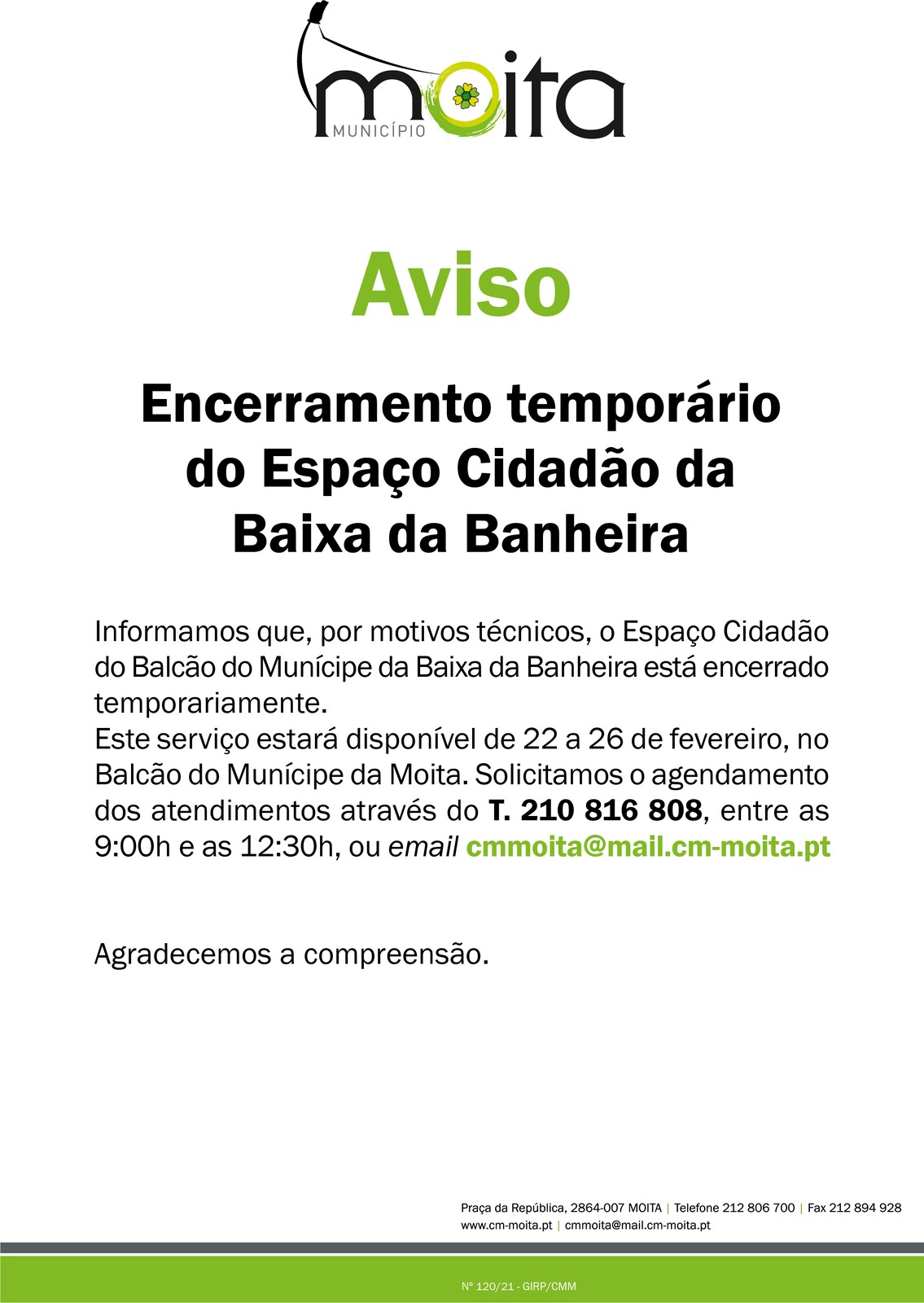 AVISO_120_Encerramento_Cidadao_BXB