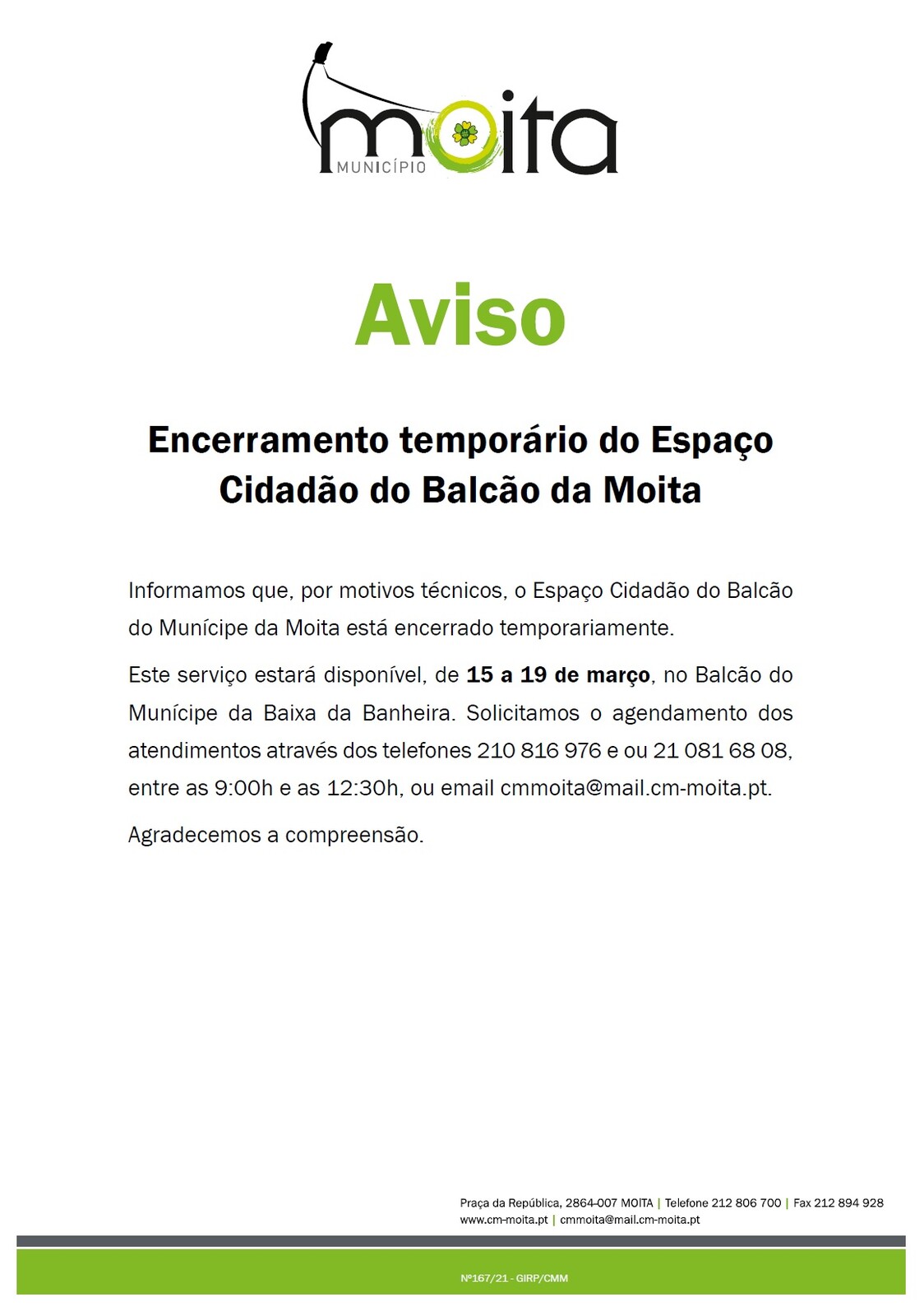 balcao 15 a 19 mar&ccedil;o