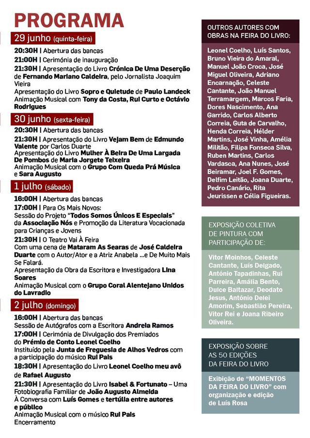 2906-Feira do Livro Alhos Vedros Programa