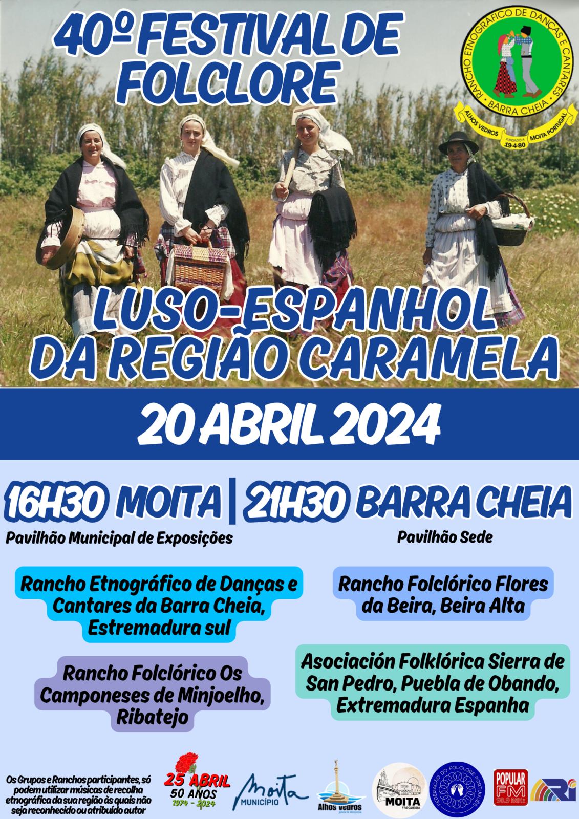 Cartaz 40&ordm; Festival de Folclore Luso Espanhol da Regi&atilde;o Caramela 2024