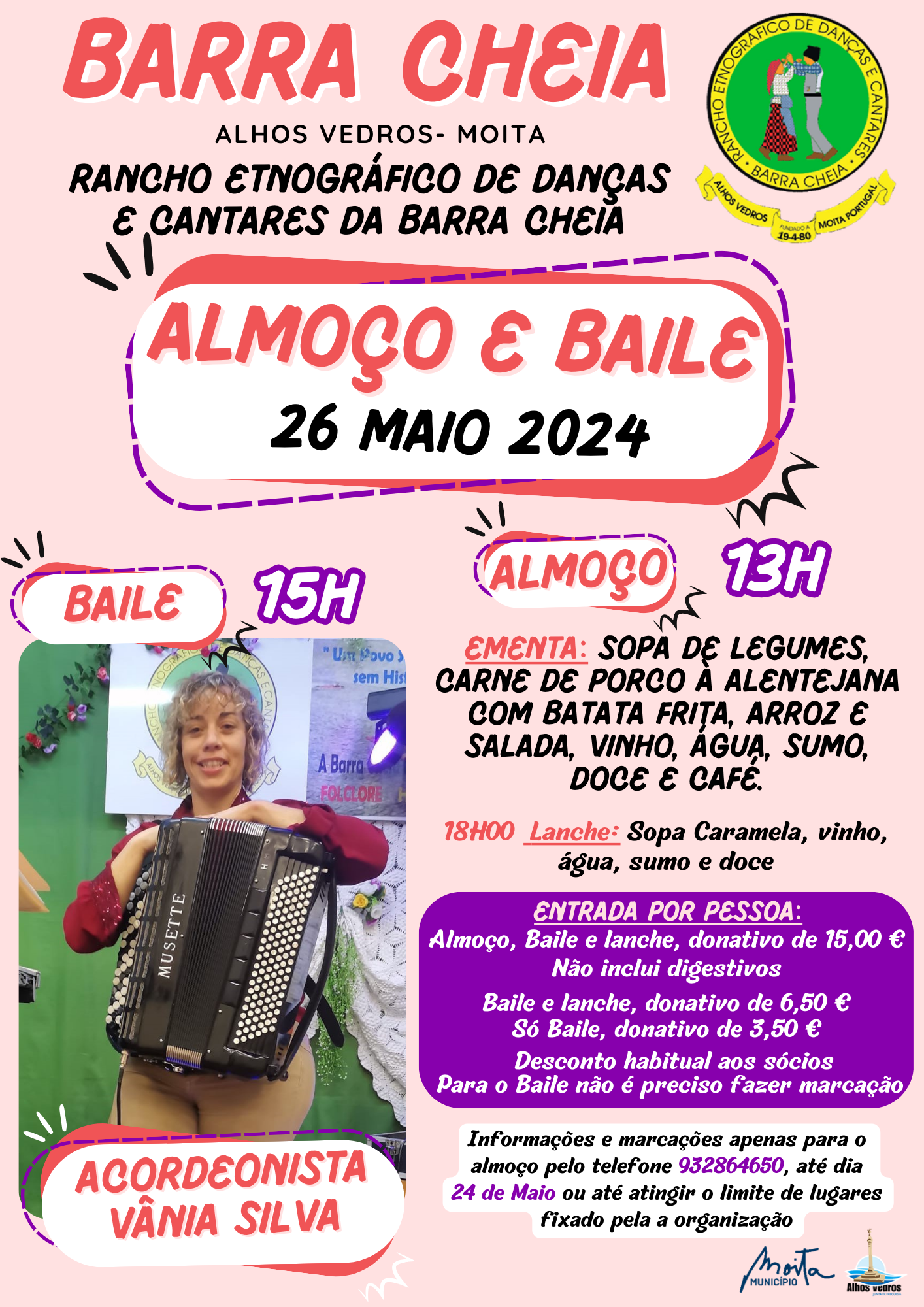 Cartaz Almo&ccedil;o e Baile 26 Maio 2024