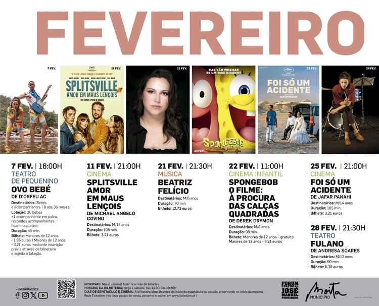 cartaz Bilheteira fevereiro